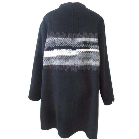 MARLA WYNNE WOOL BLEND EMBROIDERY TOPPER LONG SLEEVE COAT SIZE M - Picture 2 of 11